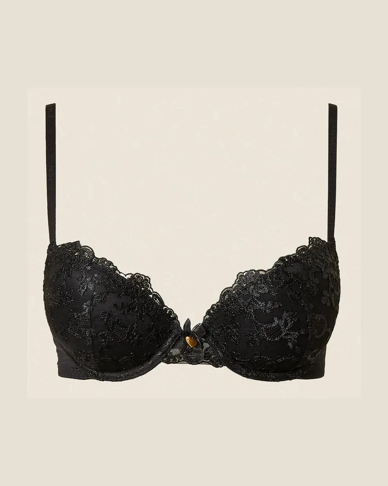 Twin-Set Unterwäsche - Push-up-BH aus besticktem Tüll, Schwarz, Größe Schwarz