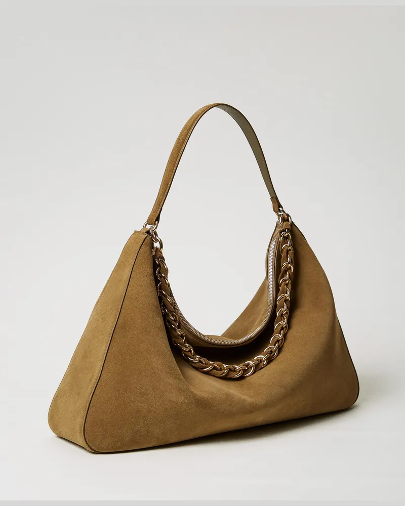 Twin-Set Taschen - Große Tasche „Liliane" aus Rauleder, Bonsaigrün, Einheitsgröße Bonsaigrün