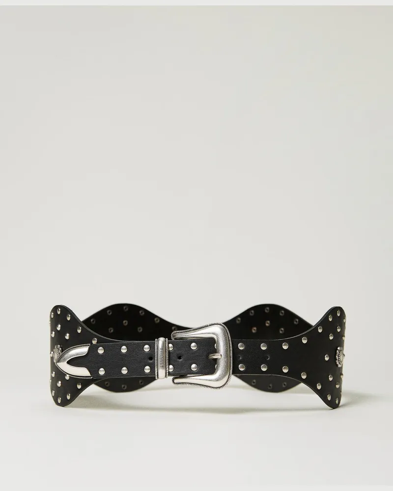 Twin-Set Accessoires - Nietengürtel, Schwarz, Größe Schwarz