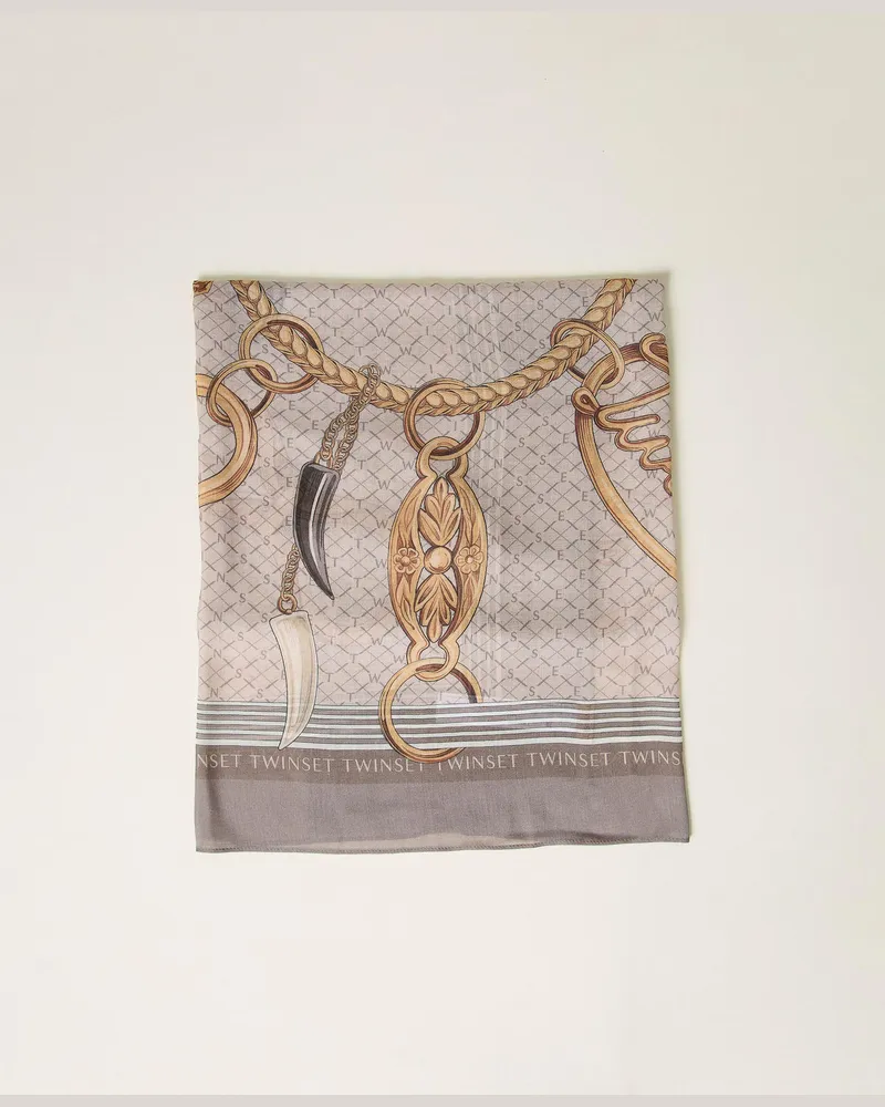 Twin-Set Tuch mit Kettenprint Print