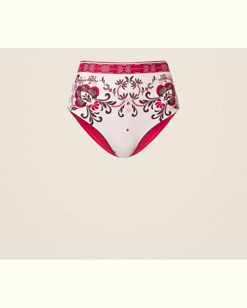 Twin-Set Bademode - Hochgeschnittener Bikinislip mit Foulardprint, Print Foulard Fuchsia, Größe Print