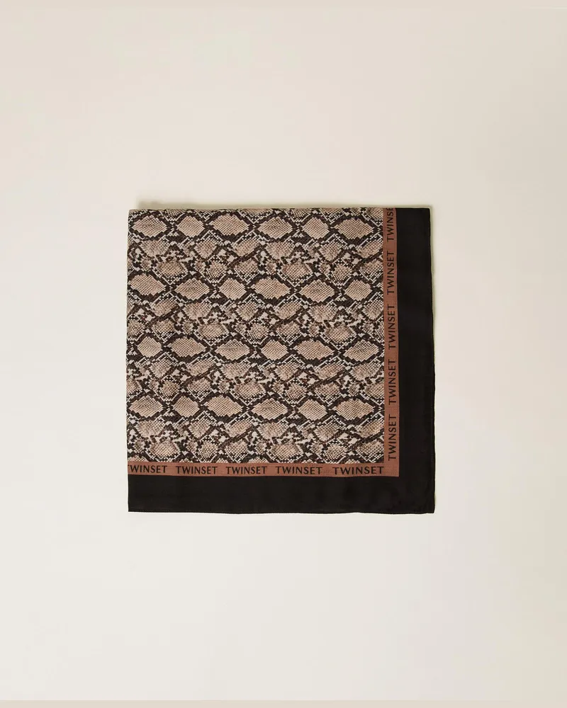 Twin-Set Tuch mit Animalprint und Logo Pythonprint