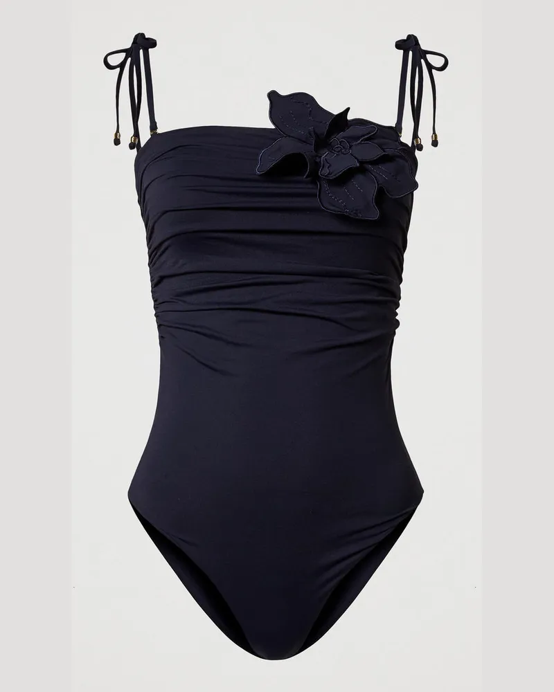 Twin-Set Bademode - Badeanzug mit Blumenapplikation, Klassisches Blau, Größe: 5-B 