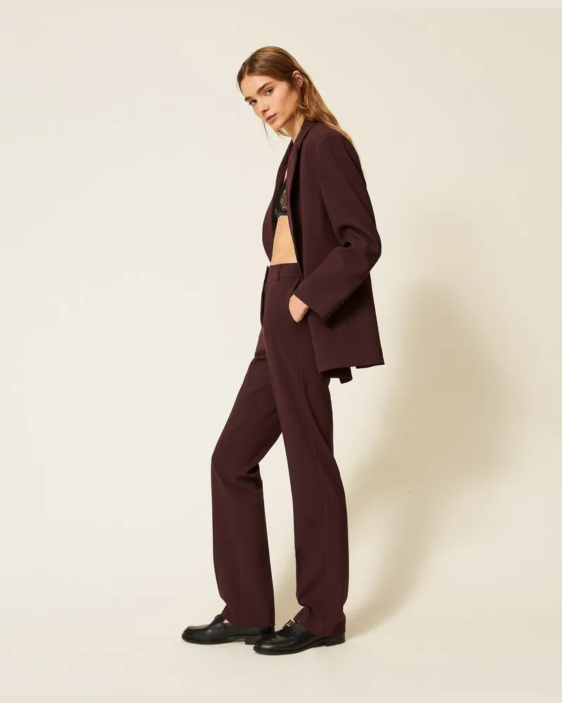 Twin-Set Zigarettenhose mit Taschen Winetasting-violett