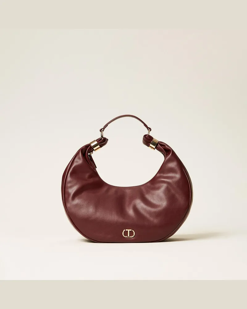 Twin-Set Taschen - Hobo-Bag „Eclipse" mit Ringen, „Winetasting"-Violett, Einheitsgröße „winetasting“-violett