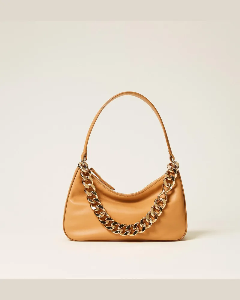 Twin-Set Taschen - Kleine Tasche „Liliane" aus Leder, „Delicate Sand"-Beige, Einheitsgröße „delicate