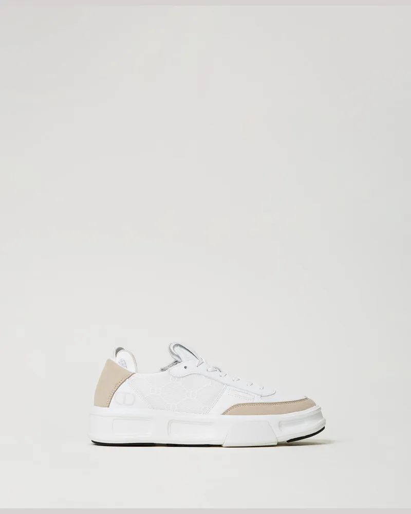 Twin-Set Schuhe - Fessura Color-Block-Sneaker, Weiß, Größe Weiß