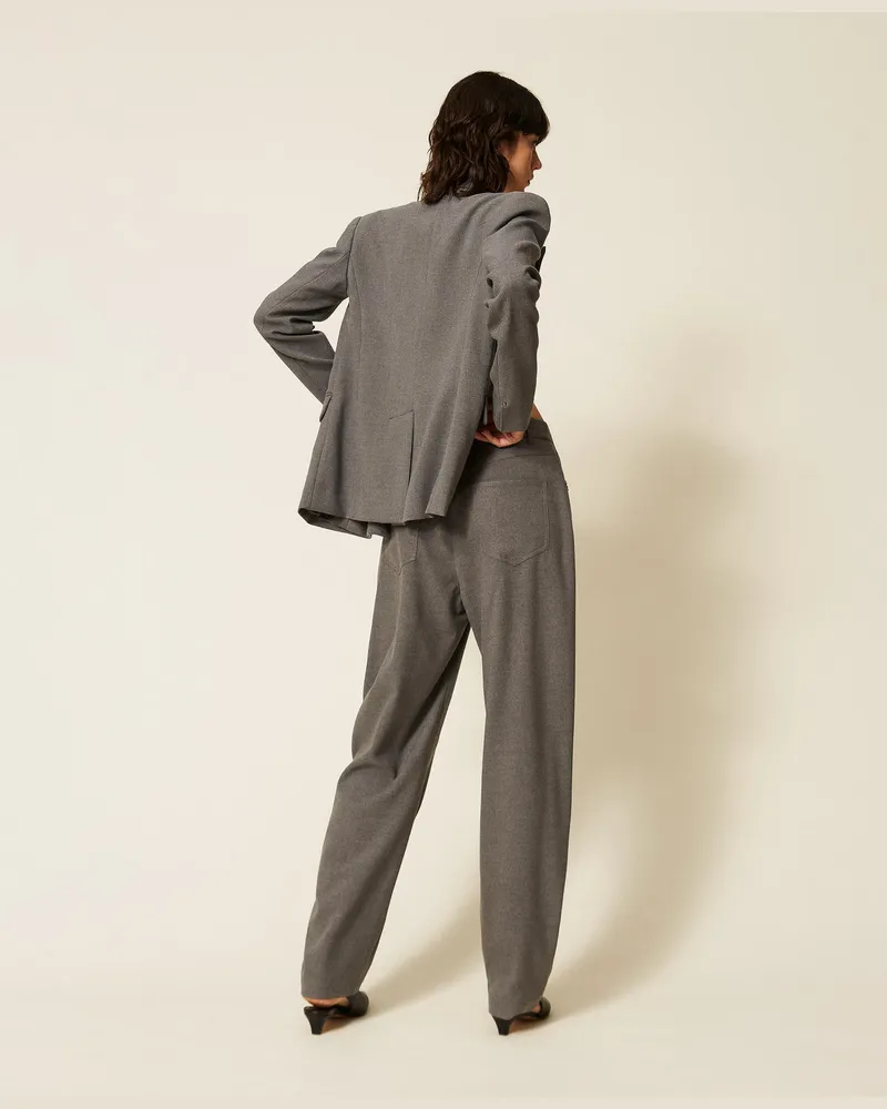 Actitude by Twinset Ballonhose aus Flanell Mittelgrau-melange