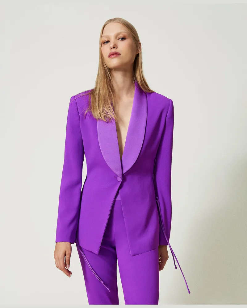 Actitude by Twinset Jacken und Outerwear - Blazer mit Tunnelzug, „Sparkling Grape"-Lila, Größe „sparkling