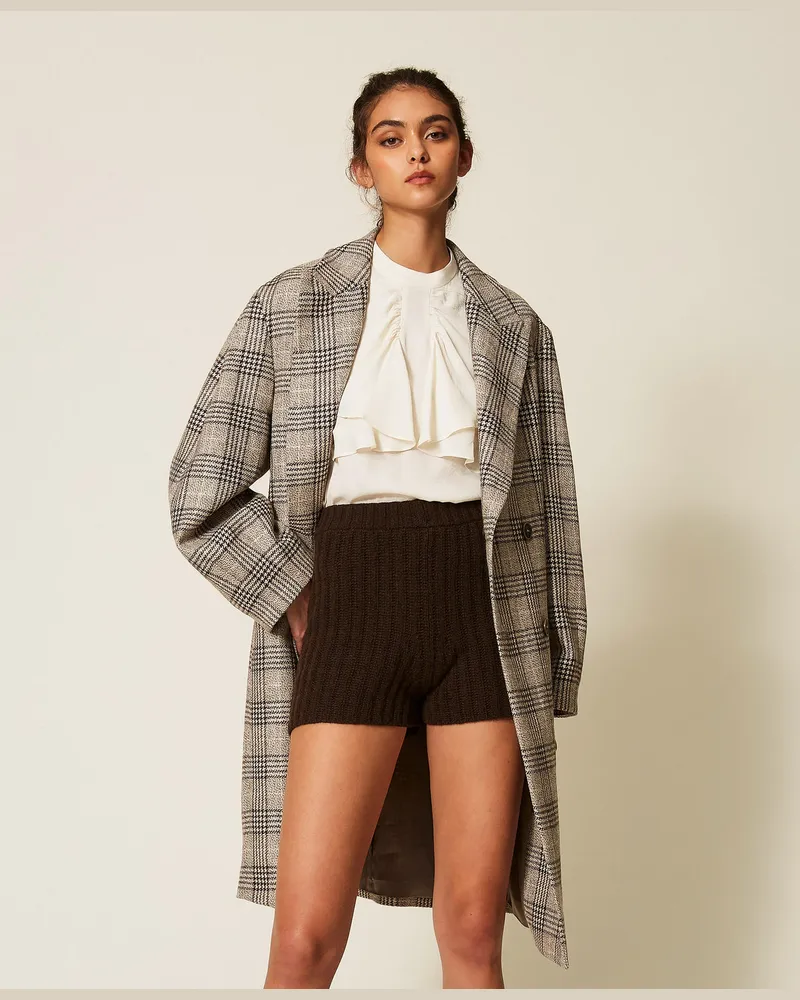 Twin-Set Shorts aus Rippenstrick Darkness