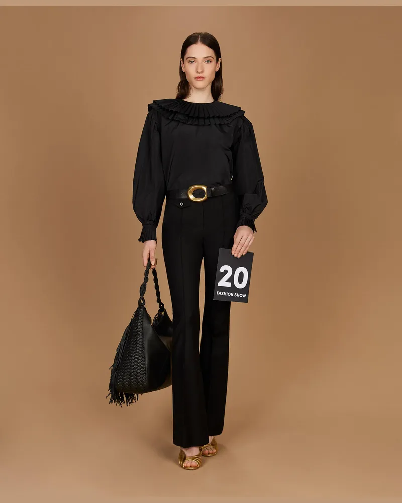 Twin-Set Flare-Hose, Damen, Schwarz Schwarz