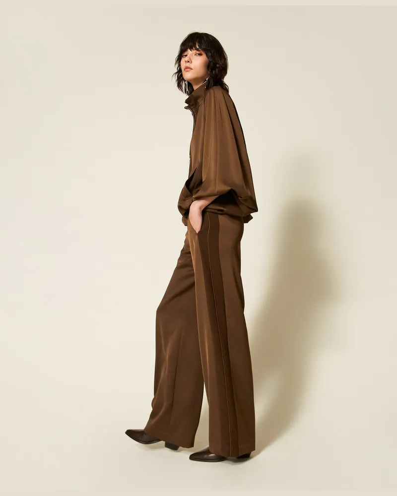 Twin-Set Palazzohose aus Envers Satin Darkness