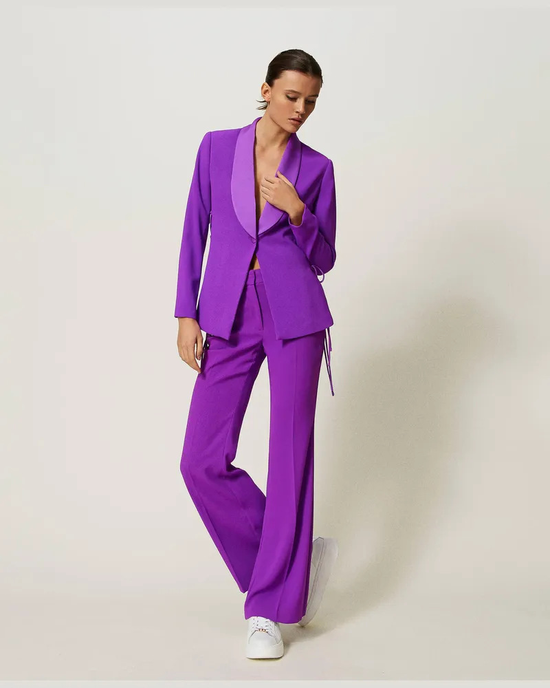 Actitude by Twinset Hosen - Flare-Hose mit Tunnelzug, „Sparkling Grape"-Lila, Größe „sparkling