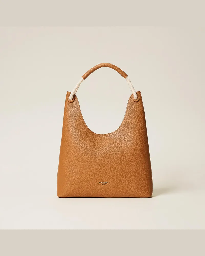 Twin-Set Hobo-Tasche mit Kordelhenkel Leder