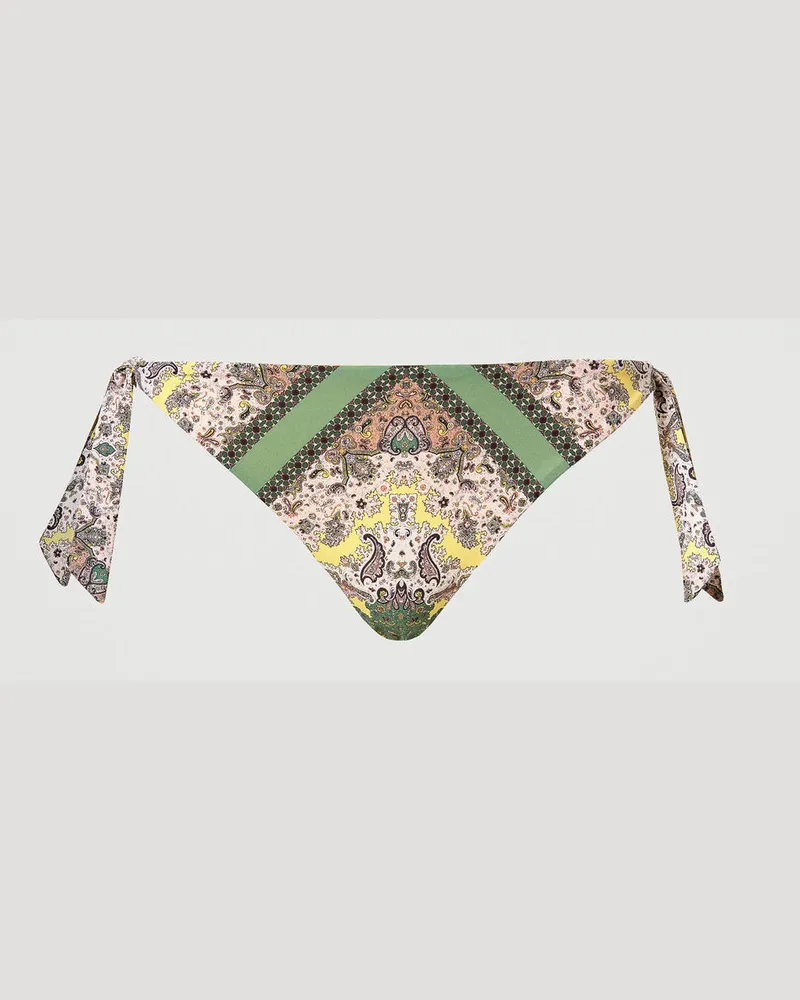 Twin-Set Bademode - Bikinitanga mit Foulardprint, Foulardprint „Turtle Green", Größe: IV 