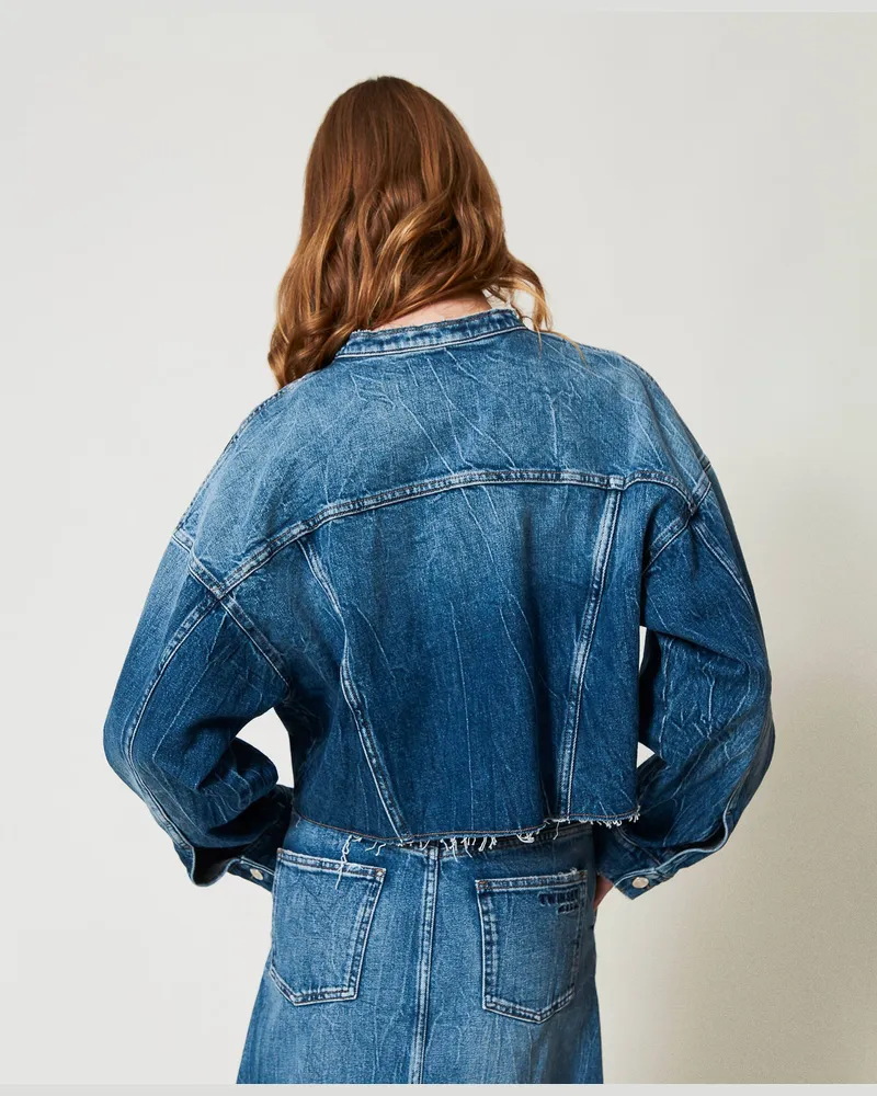 Actitude by Twinset Jacken und Outerwear - Jeansjacke mit Taschen, Helles Denim, Größe Helles