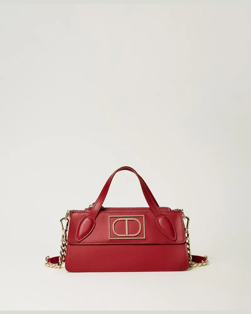 Twin-Set Taschen - Kleine Umhängetasche aus Leder, Feuerrot, Einheitsgröße 