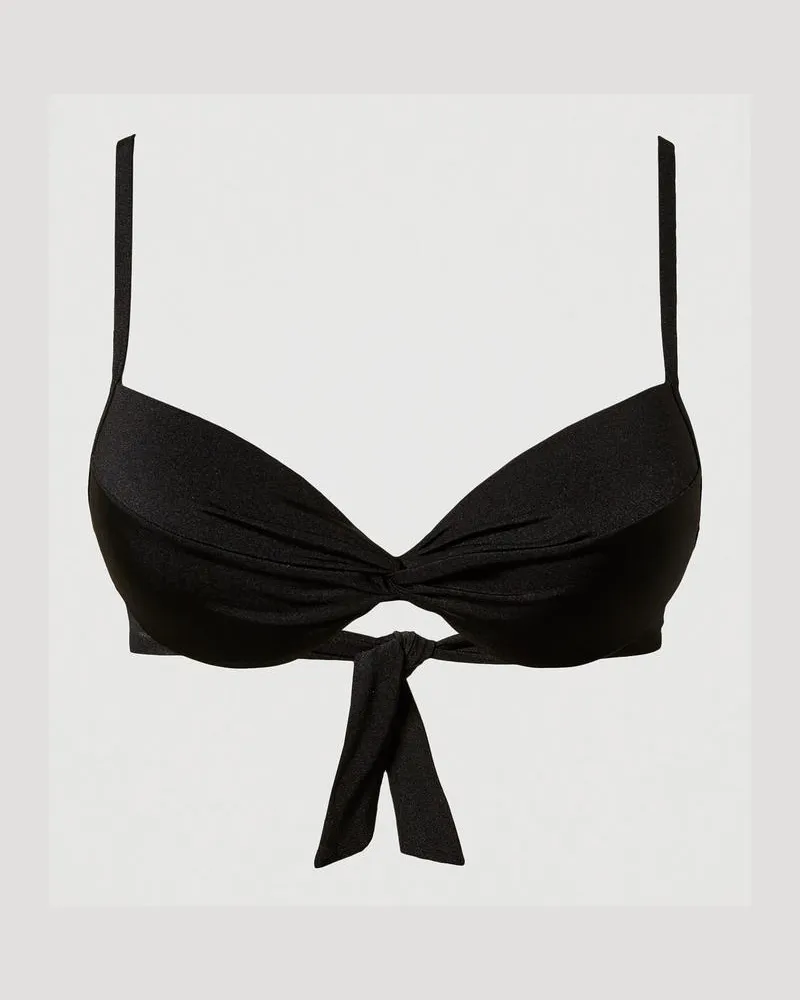 Twin-Set Bademode - Push-up-Bikinitop mit Raffungen, Schwarz, Größe: 3-B 