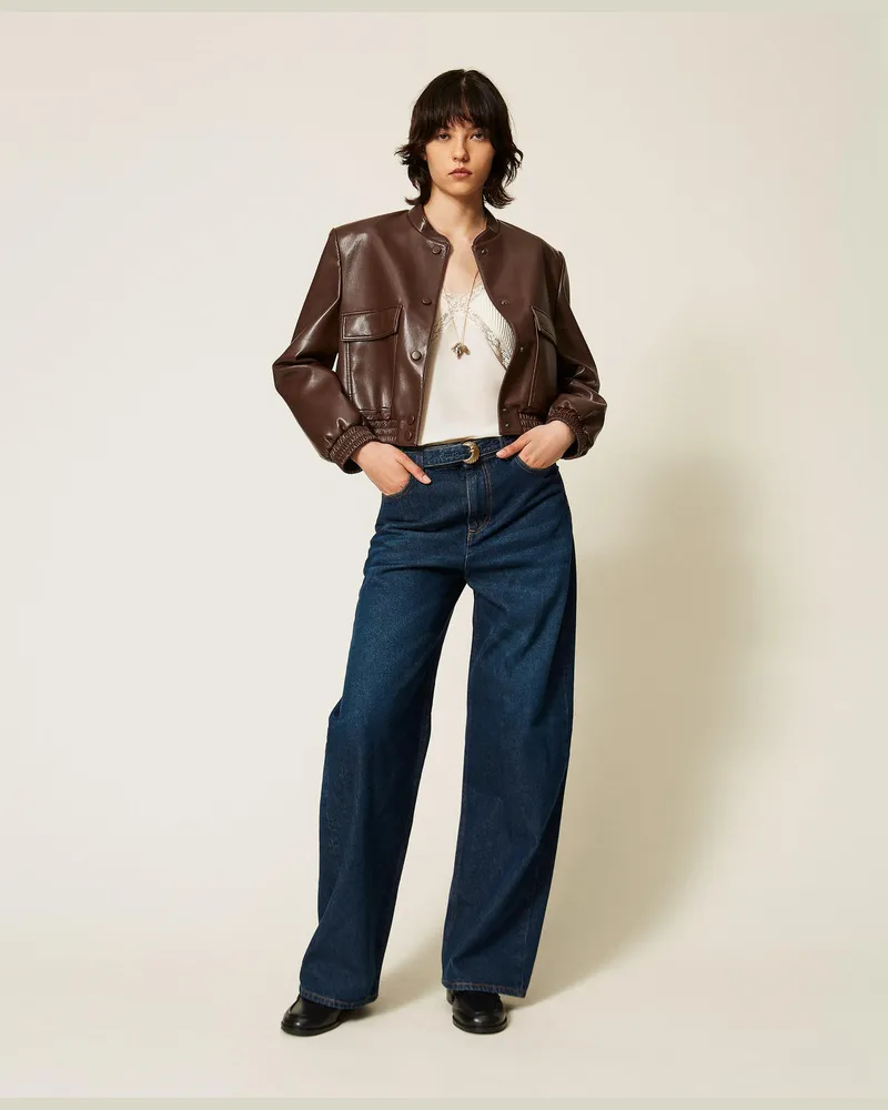 Twin-Set Barrel-Jeans mit Gürtel 