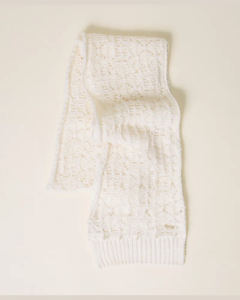 Twin-Set Strickschal mit Perlen Perlmutt