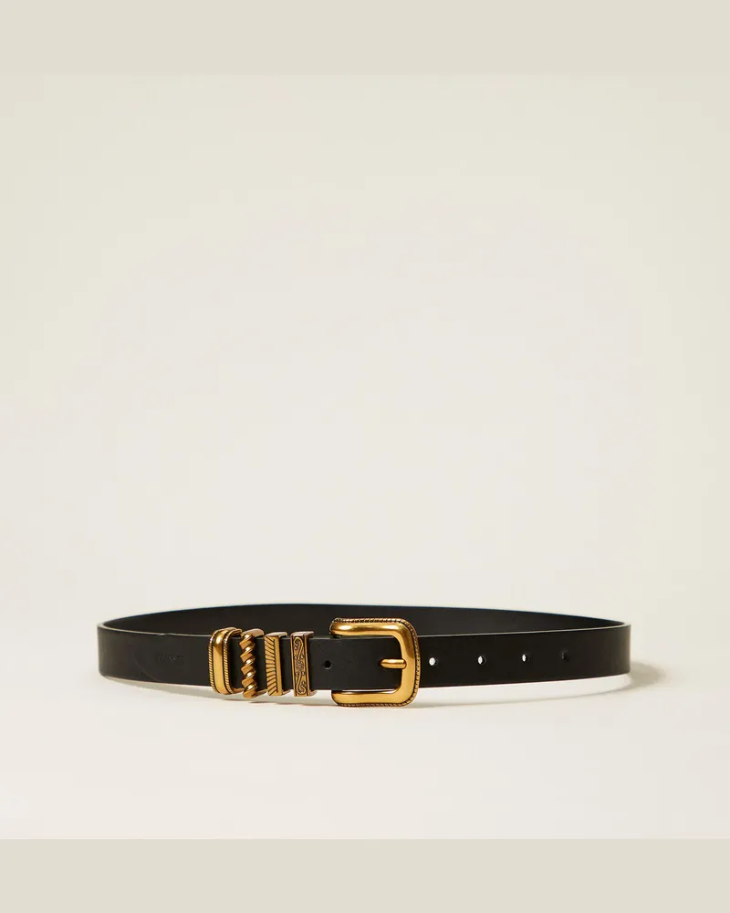 Twin-Set Accessoires - Gürtel mit Zierschlaufen, Schwarz, Größe Schwarz