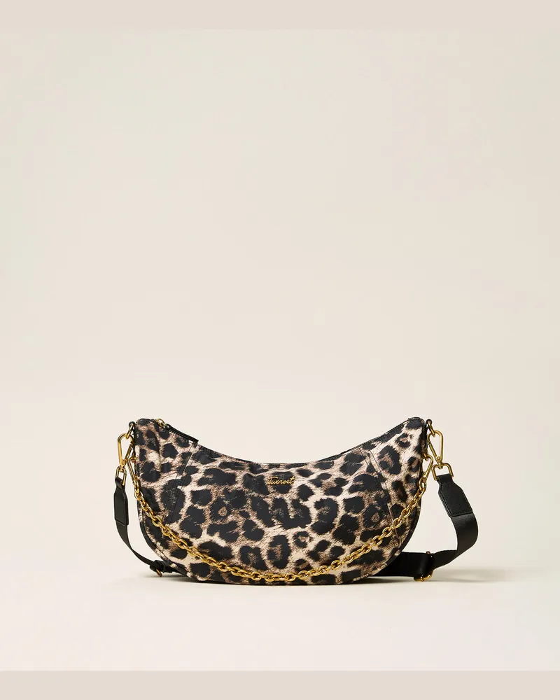Twin-Set Hobo-Tasche mit Animalprint Leopardenprint