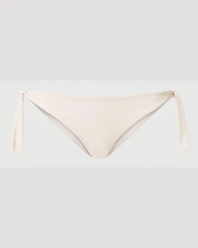 Twin-Set Bademode - Brazilian-Bikinihose mit Schleifen, Stickerei Almond Beige / Dark Almond Beige, Größe Stickerei