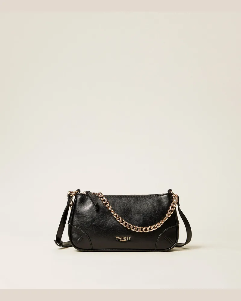 Twin-Set Taschen - Umhängetasche mit Kette, Schwarz, Einheitsgröße Schwarz