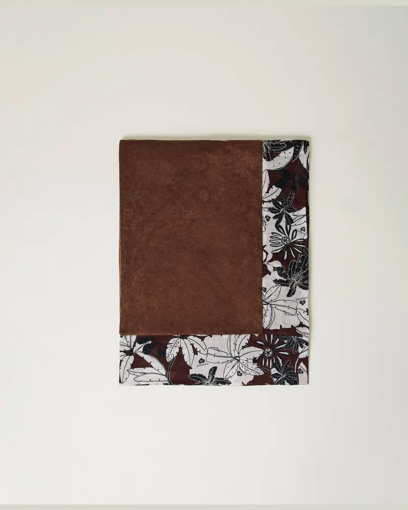 Twin-Set Bademode - Frottee-Strandtuch mit Print, Print Exotic „Bitter Chocolate"-Braun, Einheitsgröße 