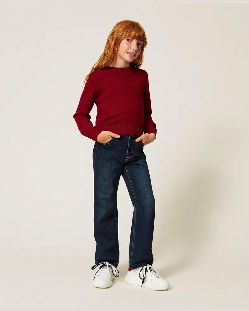 Twin-Set Gerade geschnittene 5-Pocket-Jeans, Damen, Mid Light Blue Mid
