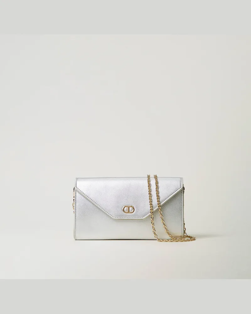 Twin-Set Taschen - Mini-Pochette mit Tragekette, Silber, Einheitsgröße 