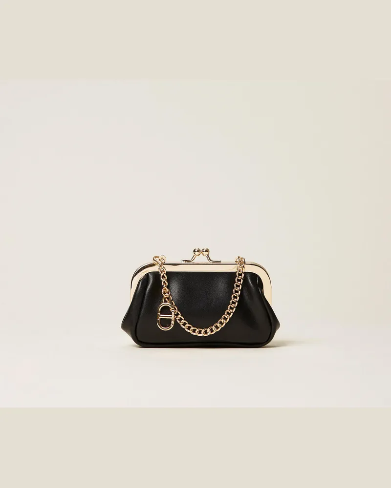 Twin-Set Accessoires - Münzbörse mit Kette und Charm, Schwarz, Einheitsgröße Schwarz