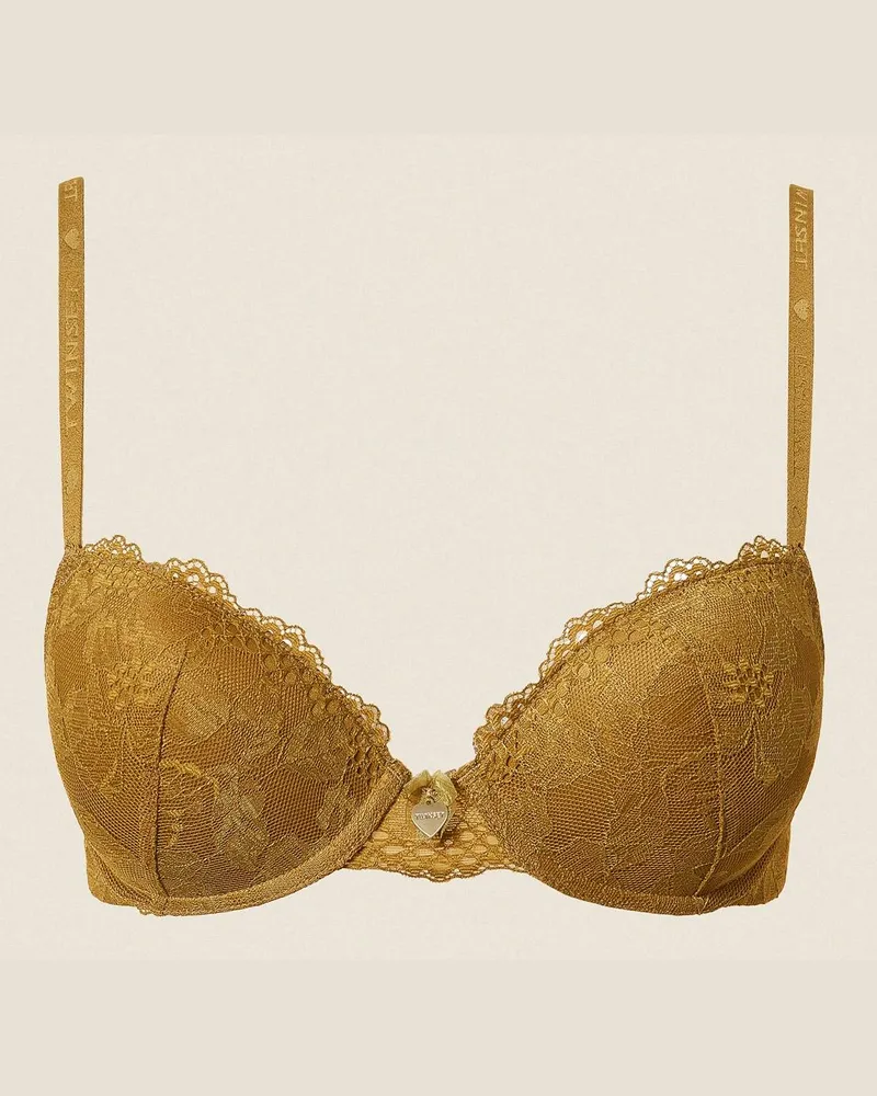 Twin-Set Push-up-BH aus Spitze, Damen, Shiny Oil Shiny