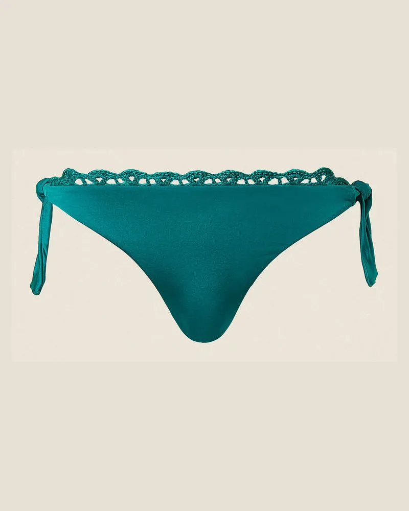 Twin-Set Bademode - Bikinitanga mit Häkel-Detail, „Light Emerald"-Grün, Größe „light