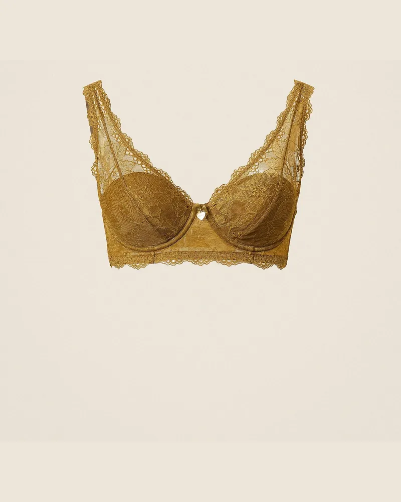 Twin-Set Bralette aus Spitze, Damen, Shiny Oil Shiny
