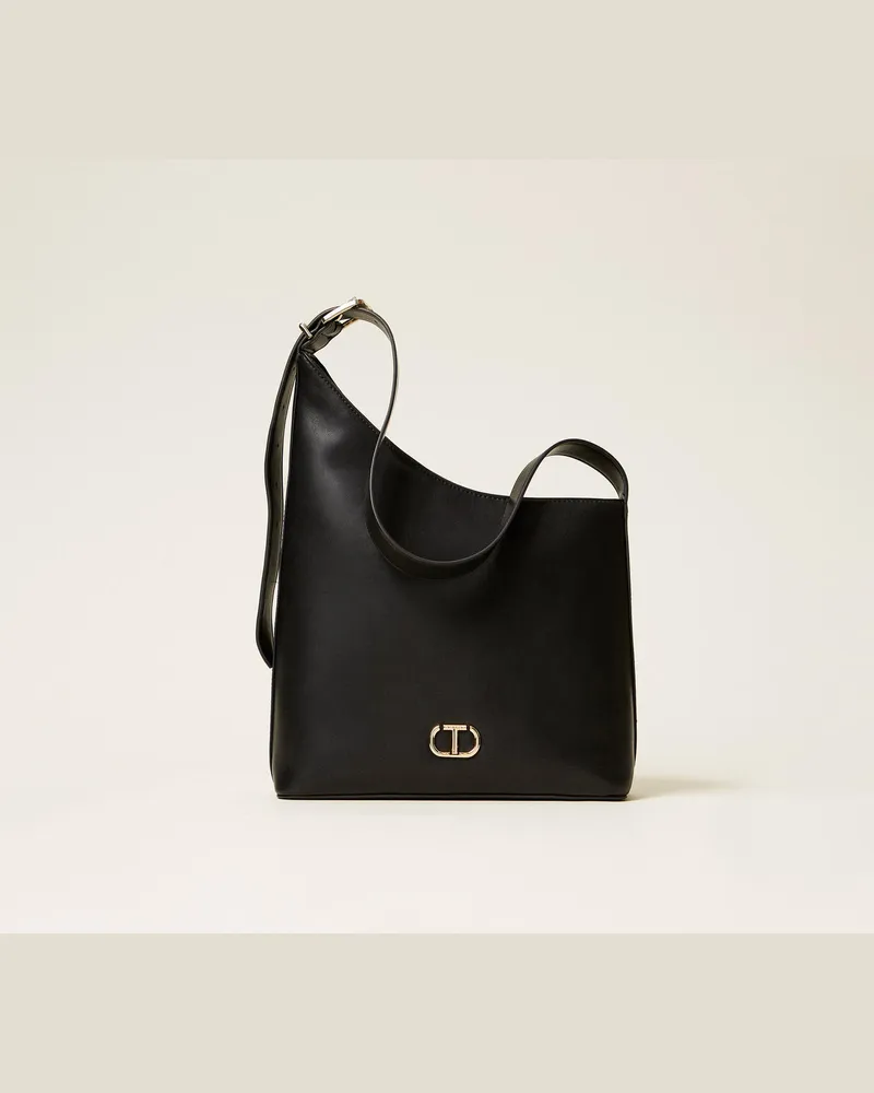 Twin-Set Taschen - Asymmetrische Umhängetasche, Schwarz, Einheitsgröße 