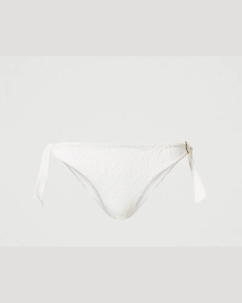 Twin-Set Bademode - Bikinitanga aus Jacquard mit Schleifen, Sugar Weiß, Größe Sugar