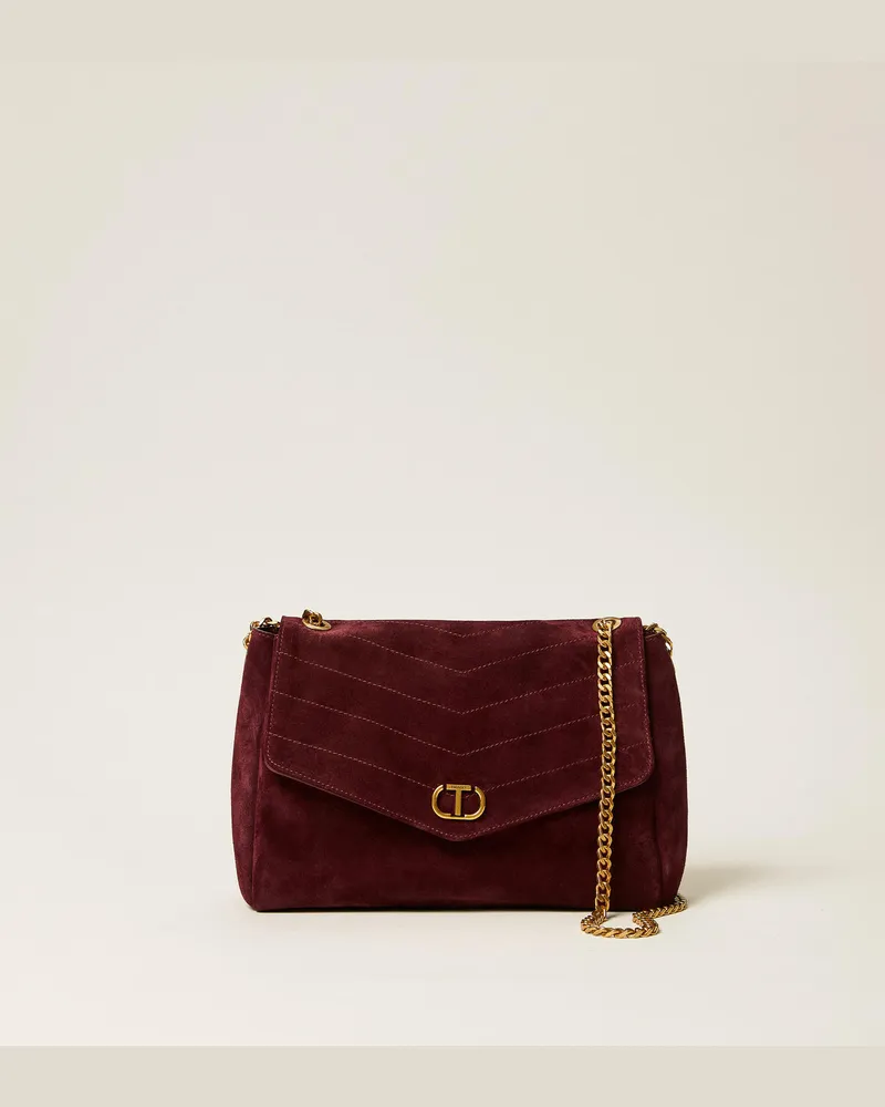 Twin-Set Taschen - Wendbare Umhängetasche „Dreamy" aus Leder, "Winetasting"-Violett, Einheitsgröße 