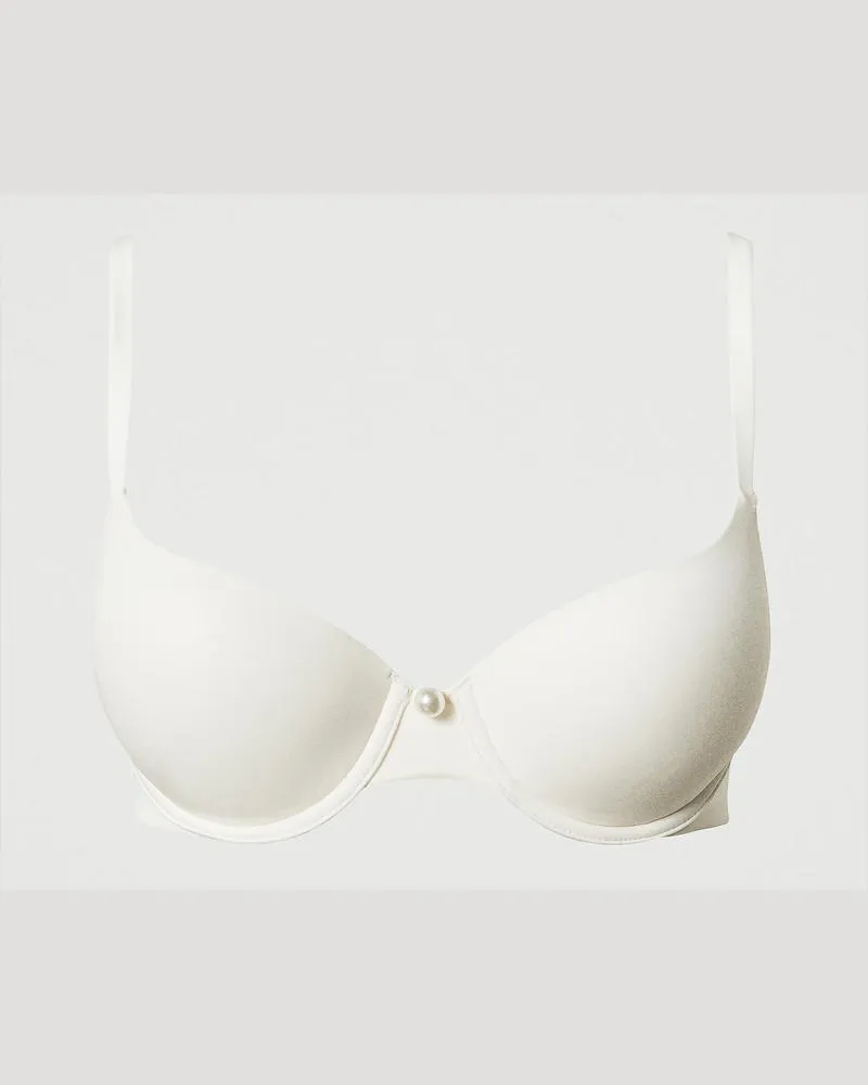 Twin-Set Unterwäsche - Push-up-BH aus Charmeuse, Weiß Antique White, Größe: 2-D 