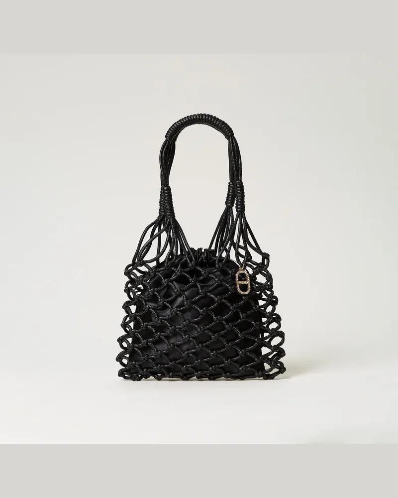 Twin-Set Taschen - Shopper „Alizée" aus Lurex-Mesh, Schwarz, Einheitsgröße Schwarz