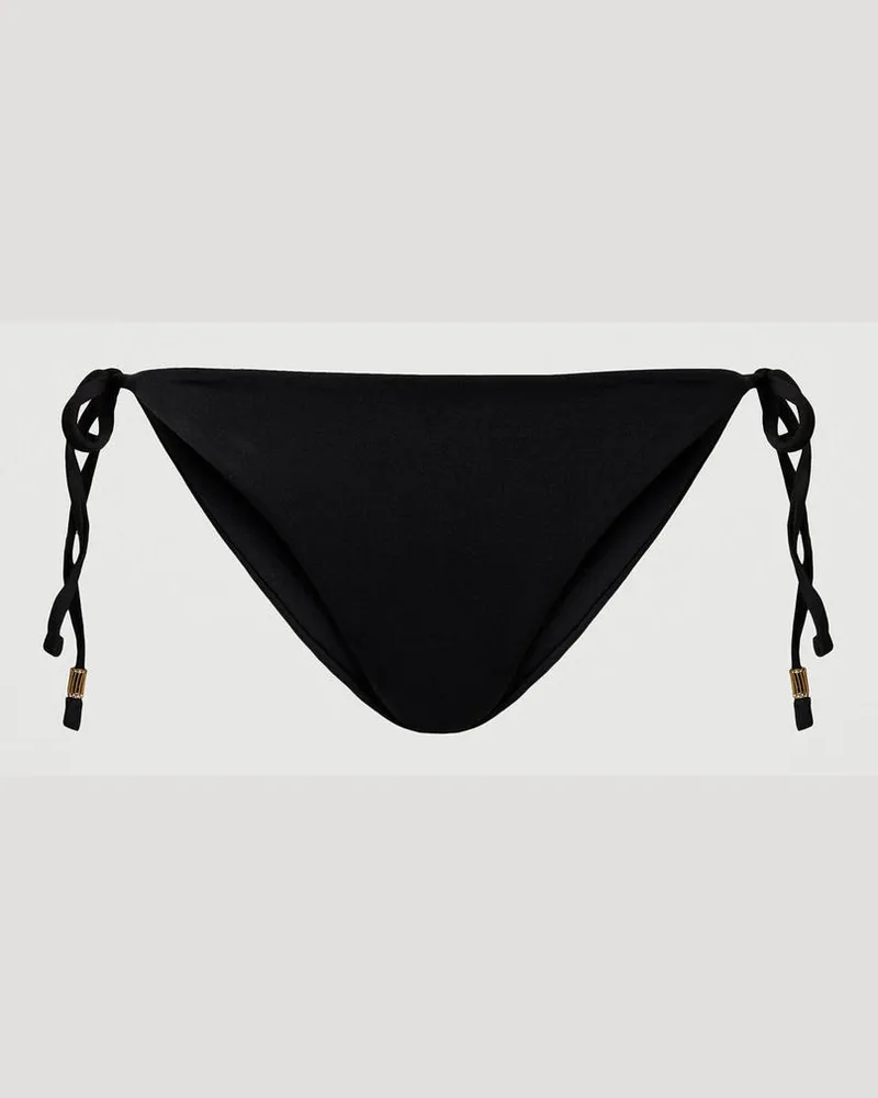 Twin-Set Bademode - Bikinitanga mit Schnüren, Schwarz, Größe Schwarz