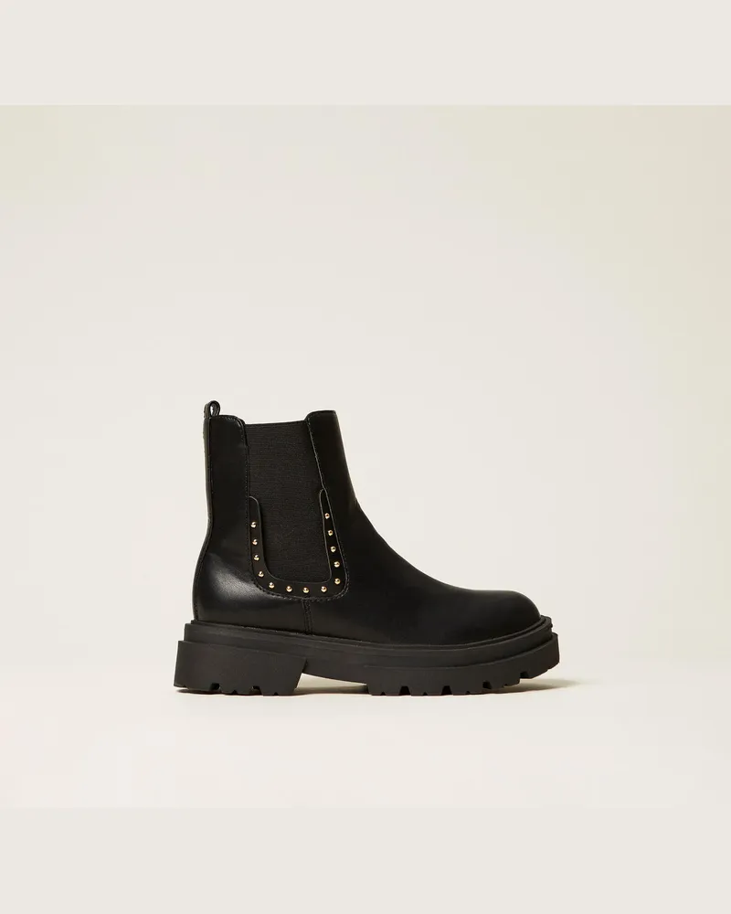 Twin-Set Schuhe - Chelsea-Boot mit Nieten, Schwarz, Größe Schwarz