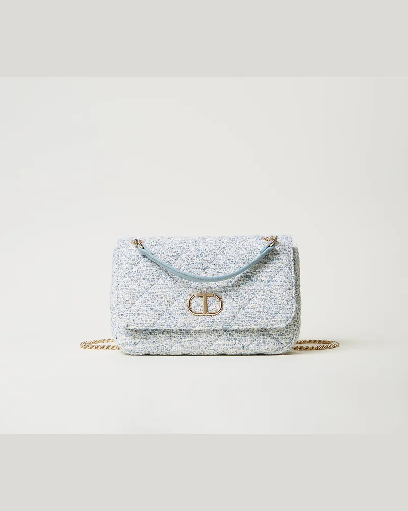 Twin-Set Taschen - Mittelgroße Umhängetasche „Audrey" aus Jacquard, "Zuckerpapier"-Grau, Einheitsgröße 