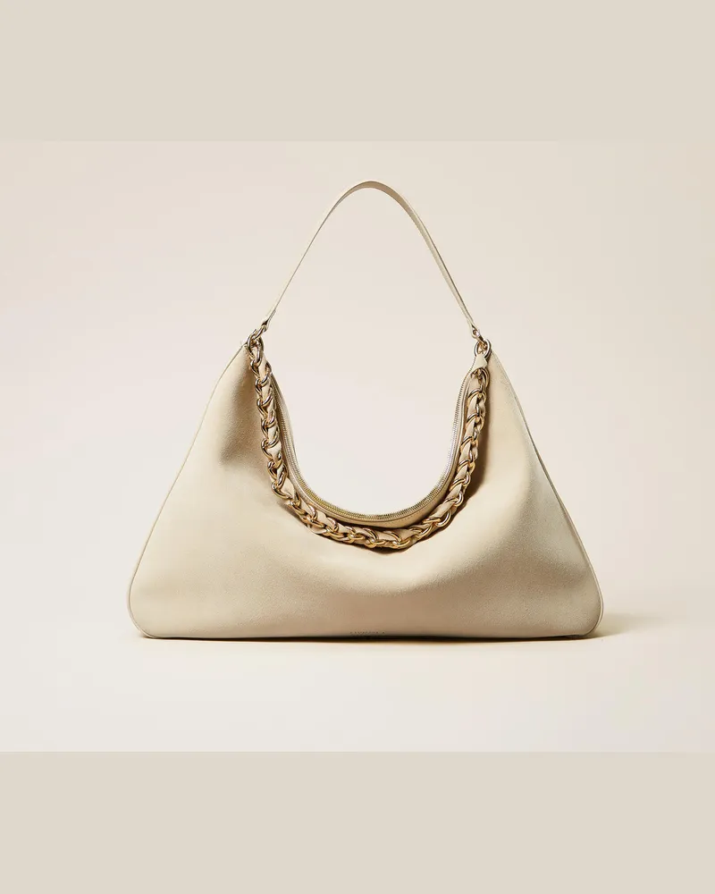 Twin-Set Taschen - Große Tasche „Liliane" aus Rauleder, „Parchment"-Beige, Einheitsgröße „parchment“-beige