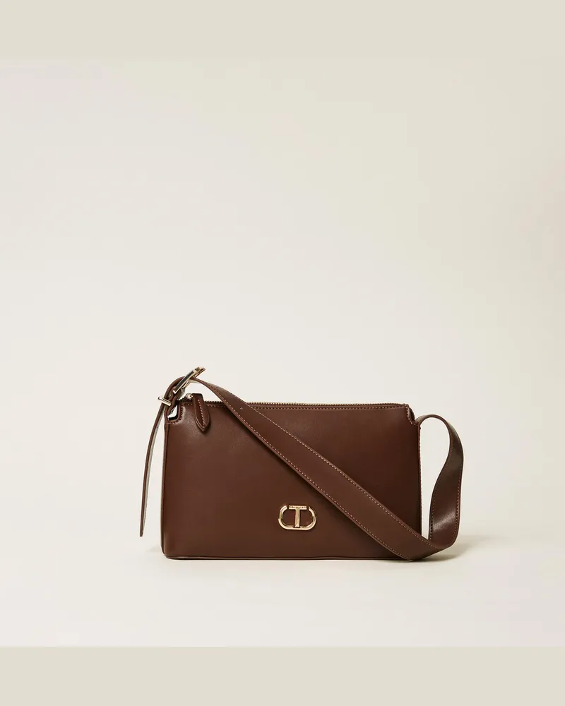 Twin-Set Taschen - Umhängetasche mit Logo, Kaffee, Einheitsgröße Kaffee