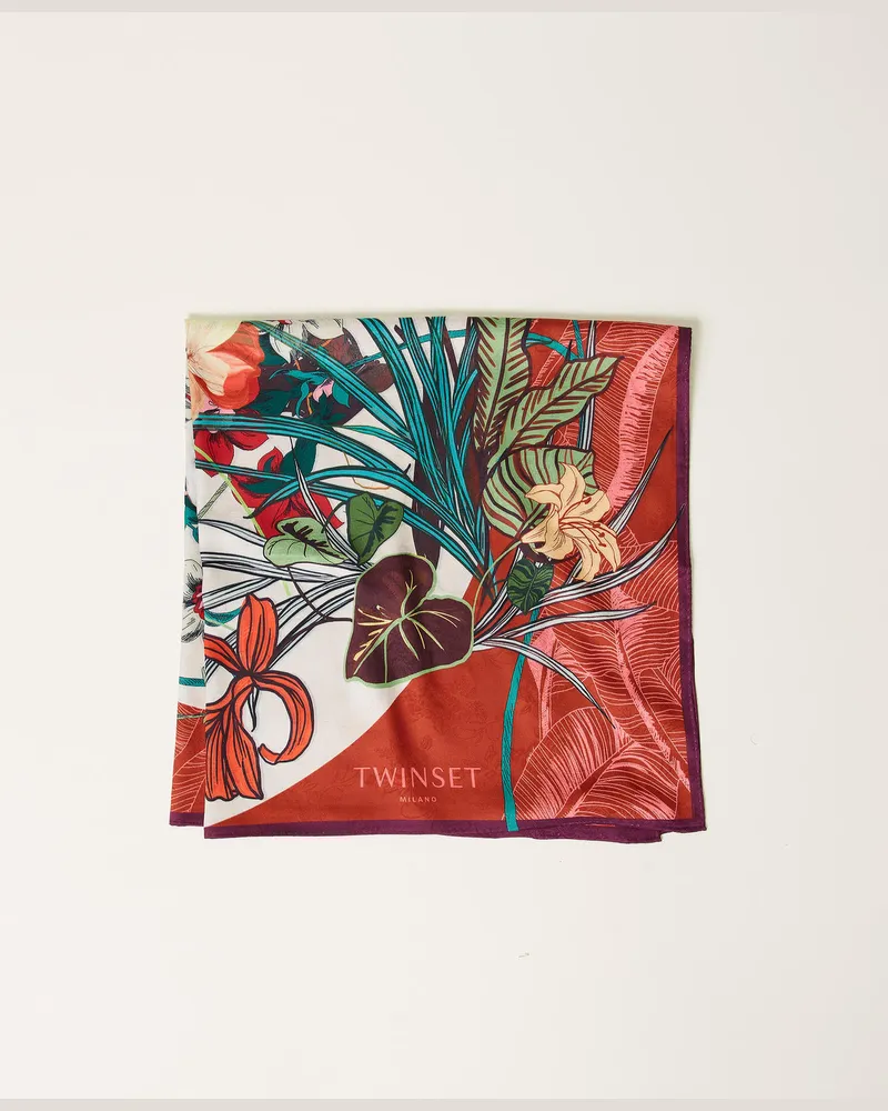 Twin-Set Accessoires - Jacquardtuch mit Blumenprint, Multicolor-Print Canyonland Flowers, Einheitsgröße Multicolor-print
