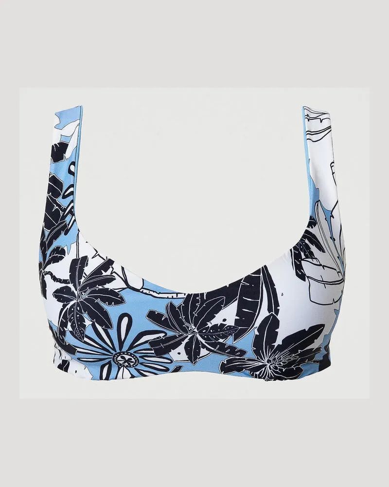 Twin-Set Bademode - Beidseitig tragbares Bikini-Bustier mit Blumen, Print Exotic Kornblume, Größe: 1-B 