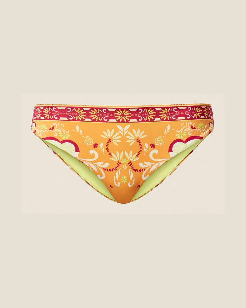 Twin-Set Bademode - Bikinihose mit Foulardprint, Print Foulard Orange, Größe Print