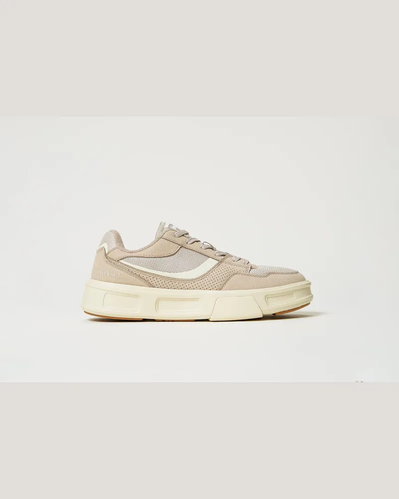 Twin-Set Schuhe - Fessura Sneaker mit Einsätzen, "Rope"-Beige, Größe Rope-beige