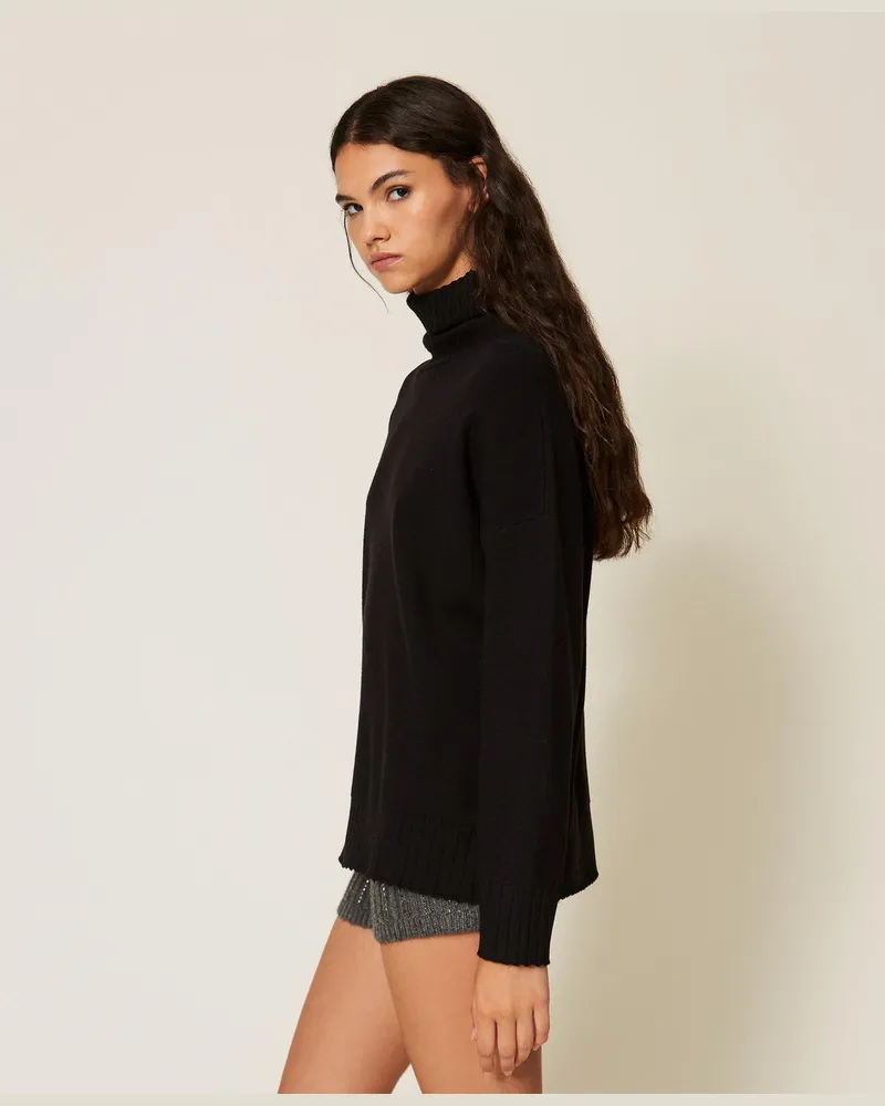 Actitude by Twinset Weicher Rollkragenpullover Schwarz
